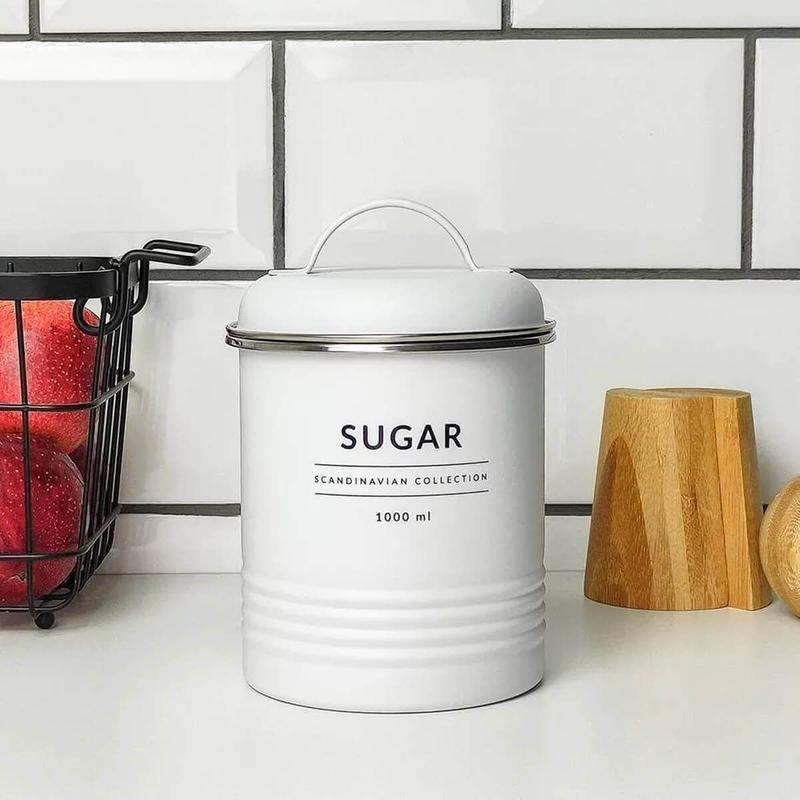 Conjunto 3 Latas Decorativas Cozinha Porta Café Açúcar e Biscoitos